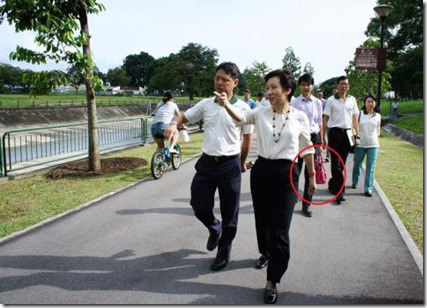 Grace Fu carrying handbag