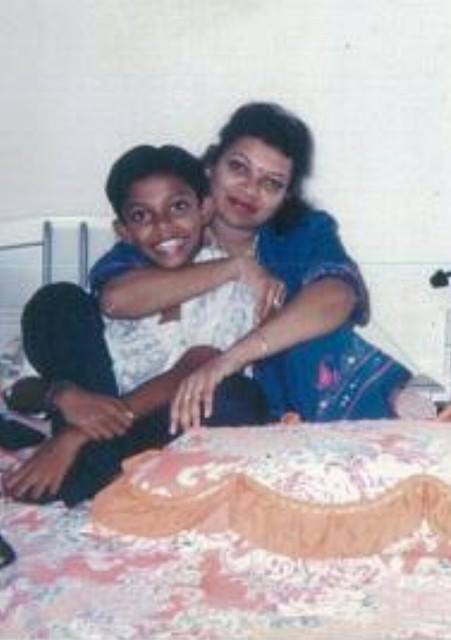 Young Prabagaran and his mother