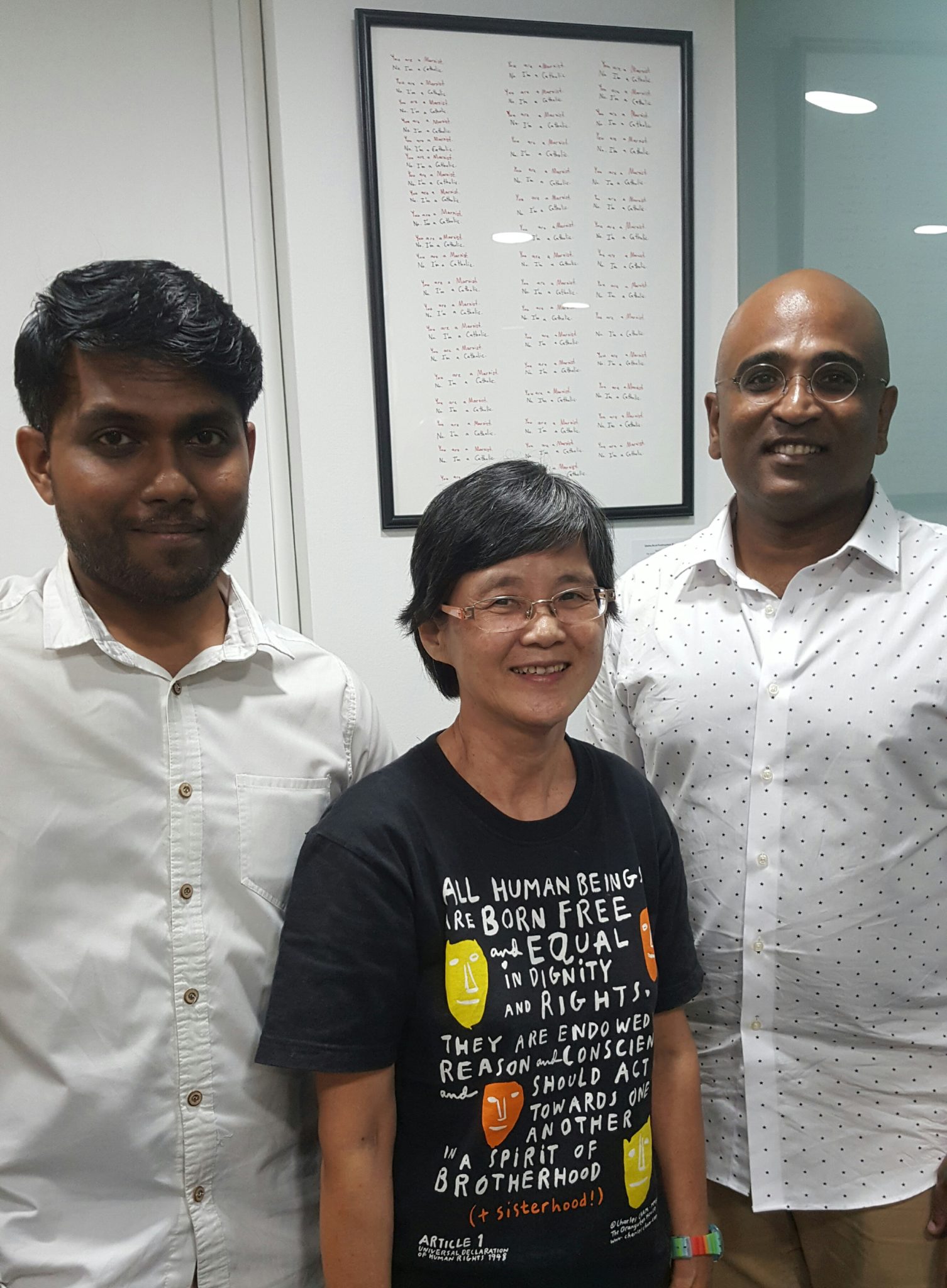 Mr Seelan Palay, Mdm Teo Soh Lung and Mr M Ravi