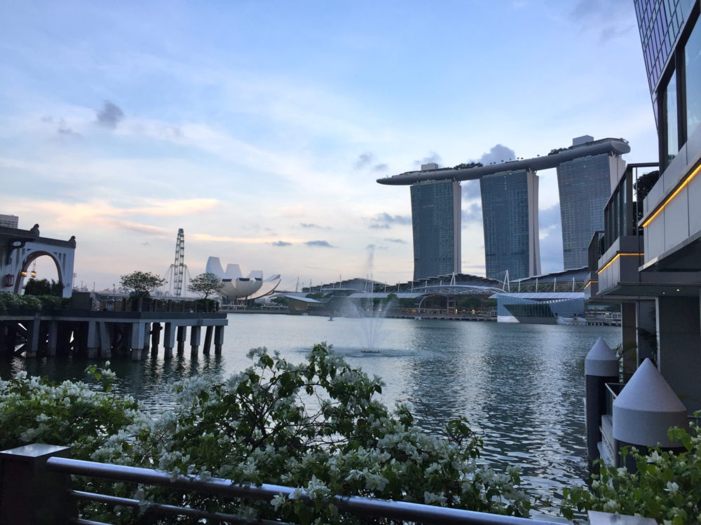 Spacious marina bay sands at dusk