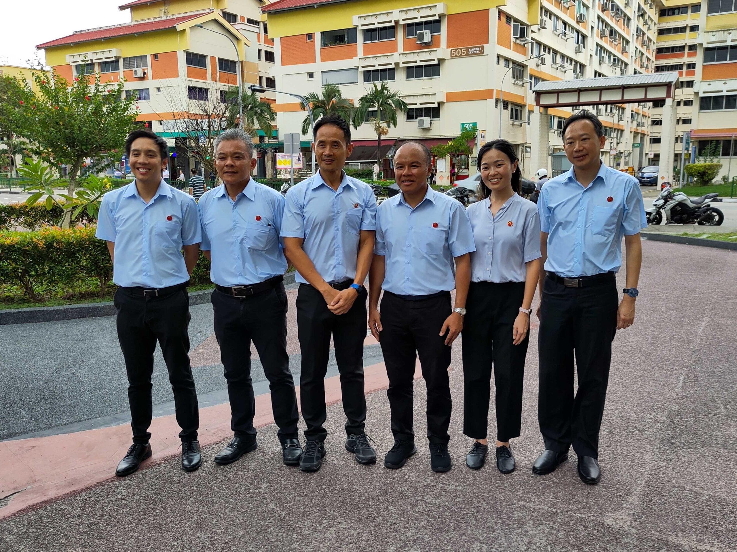 From left: WP candidate Michael Thng, Jimmy Tan, Kenneth Foo, Faisal Manap, Eileen Chong and Ong Lue Ping.